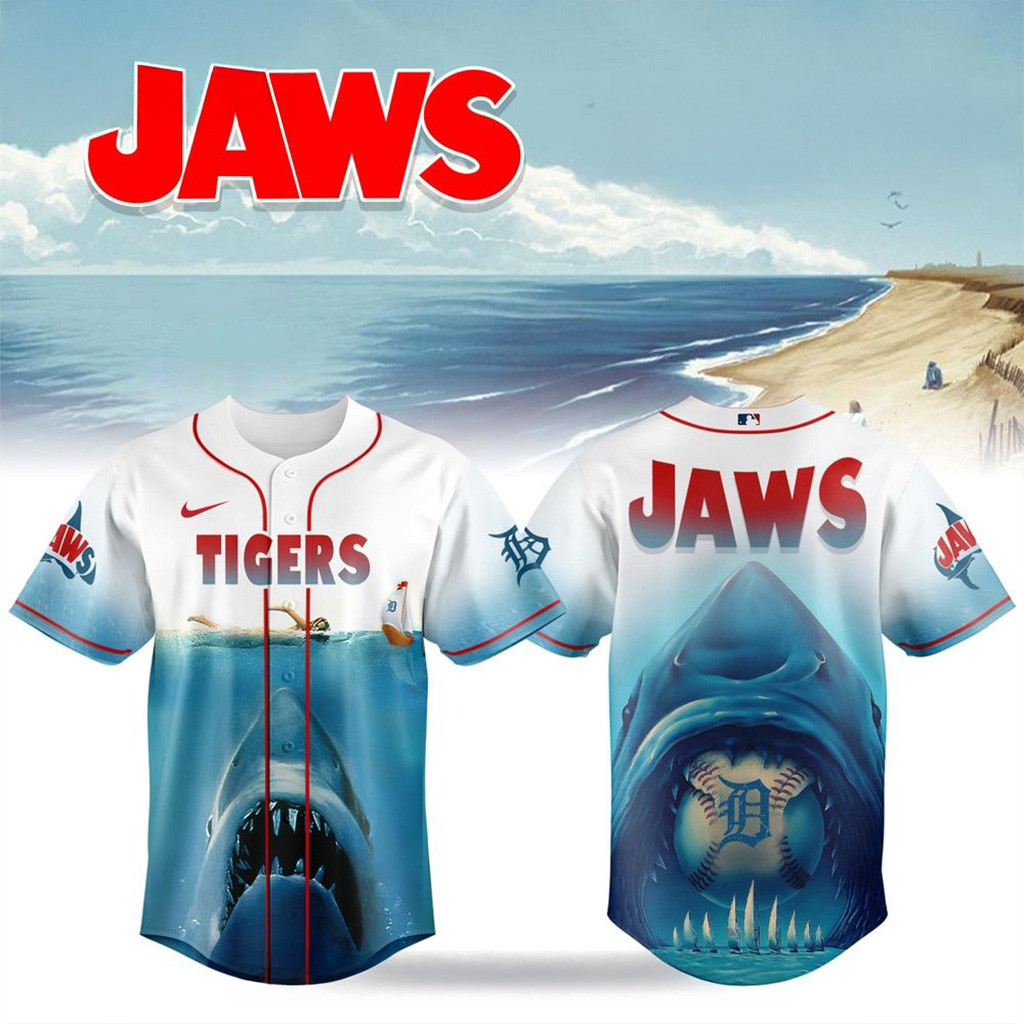 Detroit Tigers MLB x JAWS 50th Anniversary Baseball Jersey For Men And Women