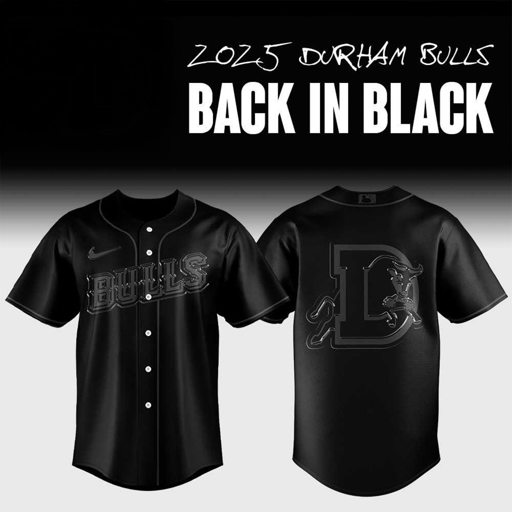 Durham Bulls Back In Black Baseball Jersey All Size For Men And Women