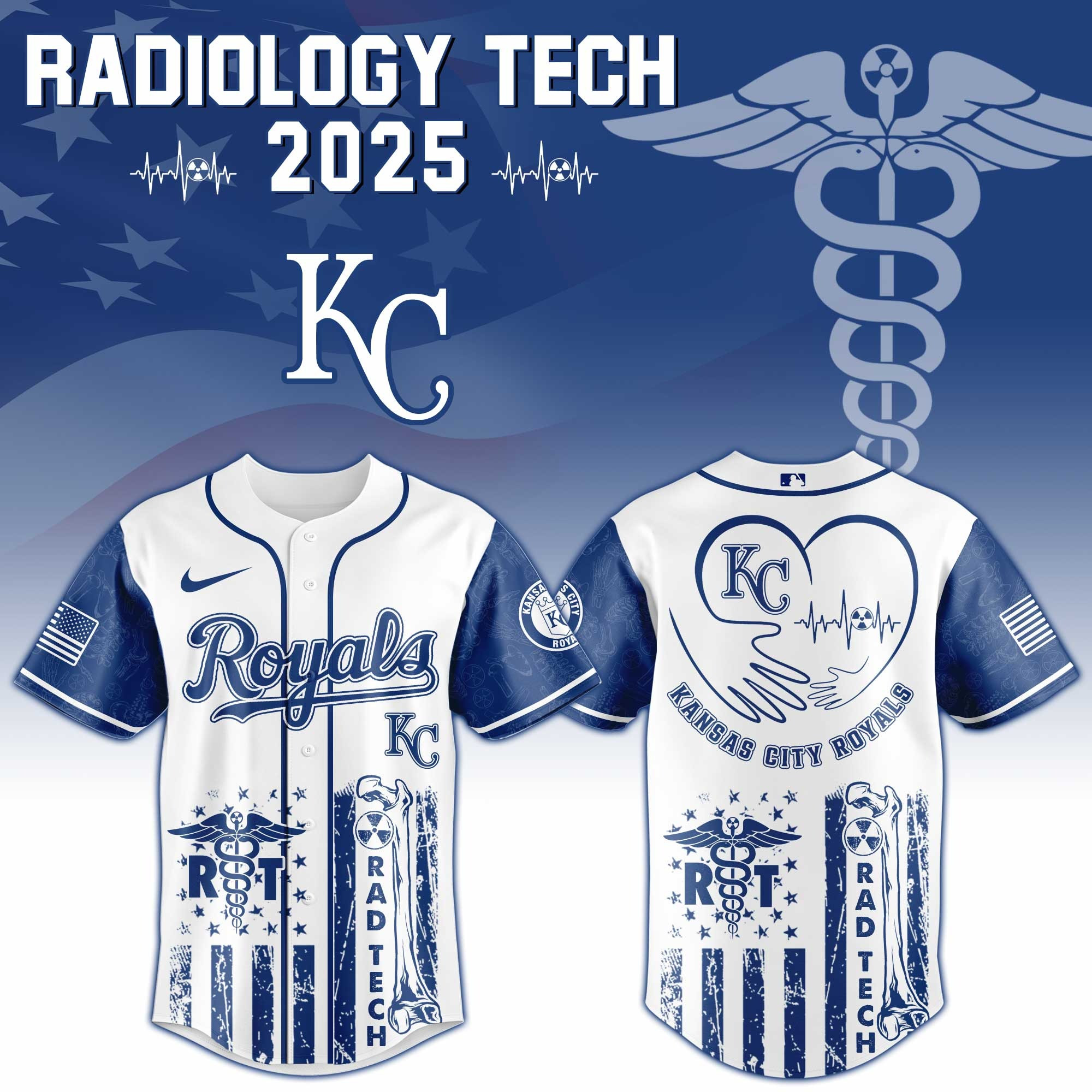Kansas City Royals x Radiology Tech Night Exclusive Design Baseball Jersey