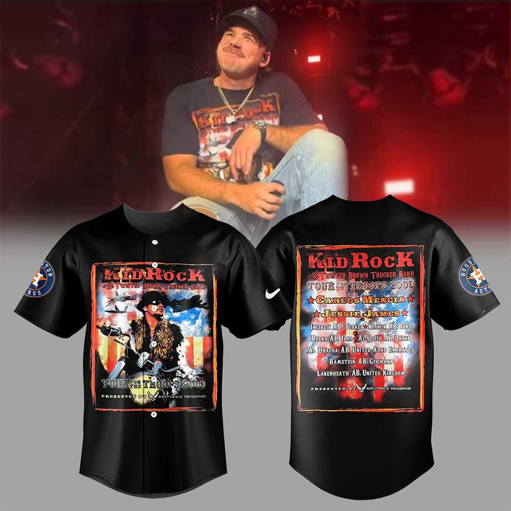 Bryan Im The Problem Tour Kid Rock Black Houston Astros Baseball Jersey