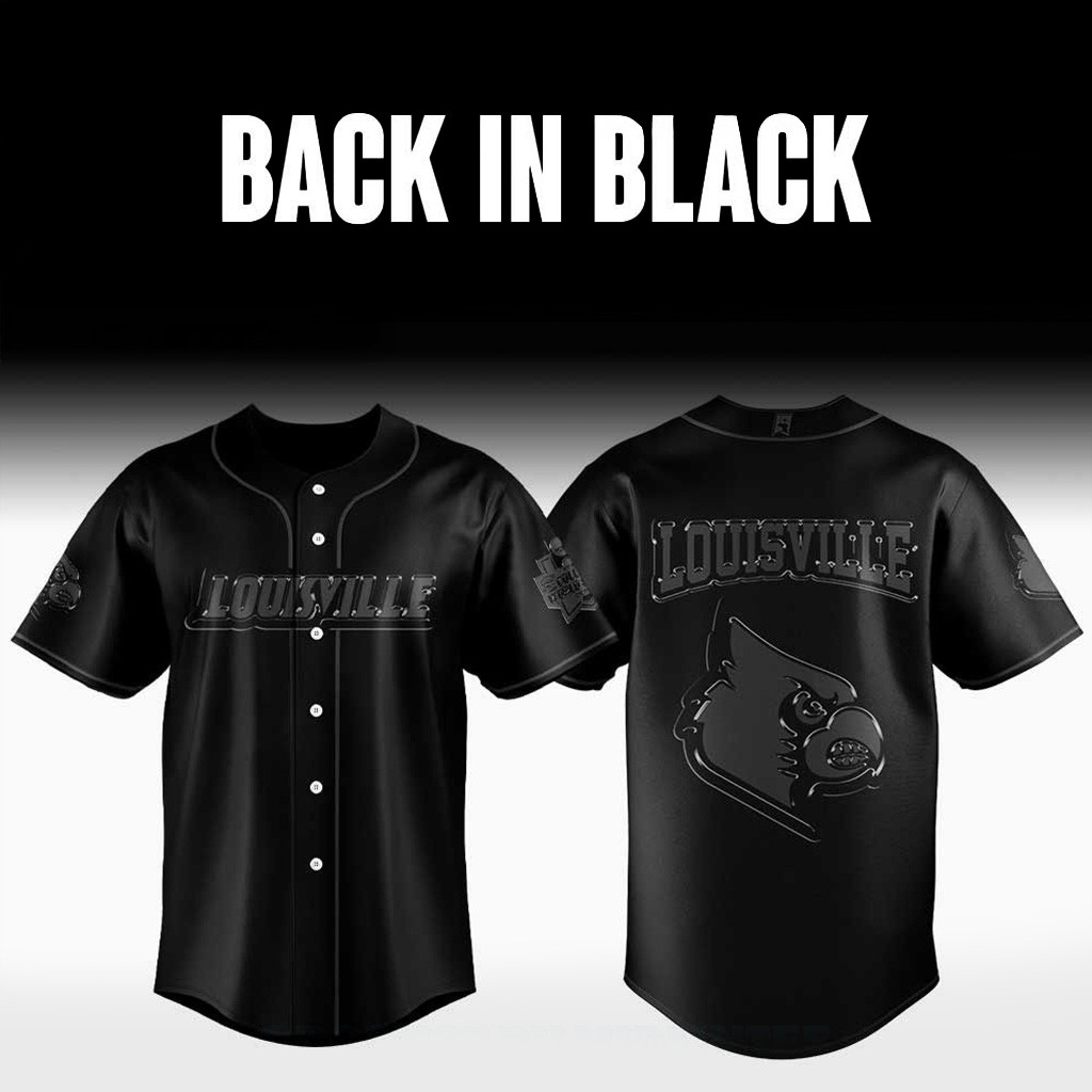 Louisville Cardinals Baseball X Back In Black Baseball Jersey For Men And Women