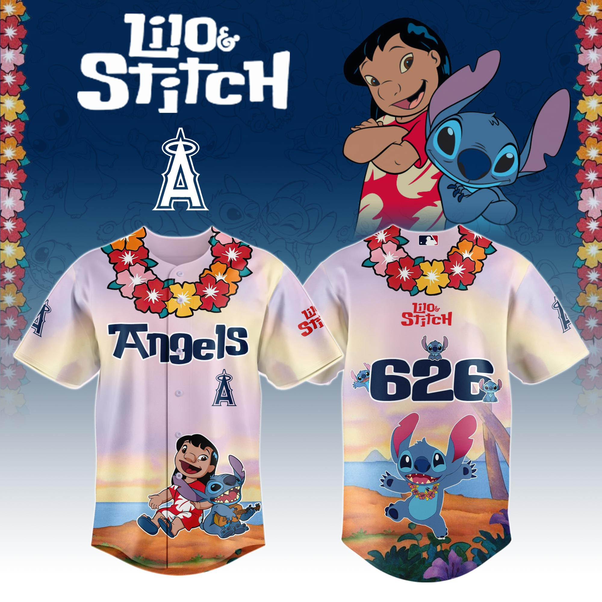 Los Angeles Angels x Lilo And Stitch Special Edition Baseball Jersey