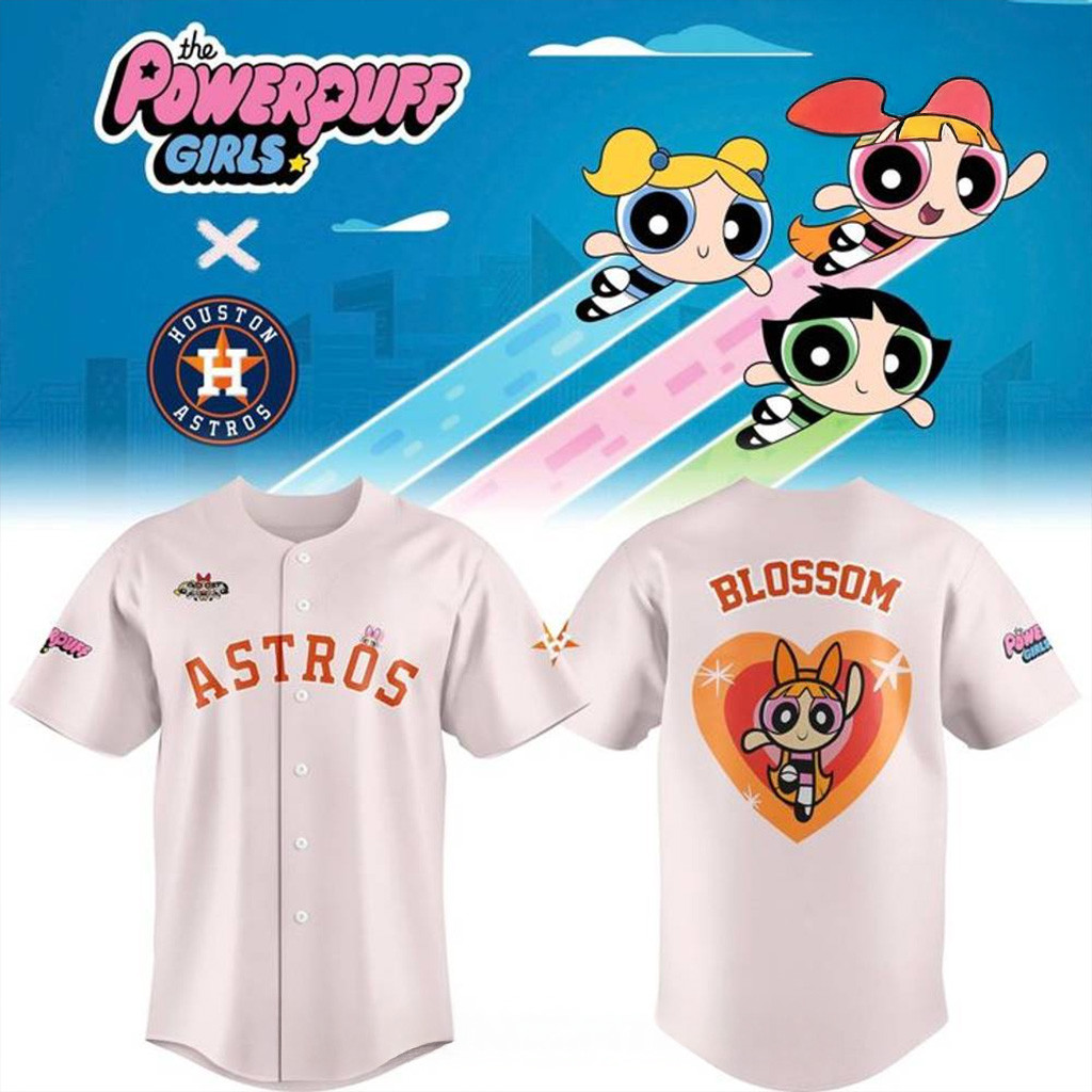 Houston Astros x The Powerpuff Girls Baseball Jersey For Men And Women