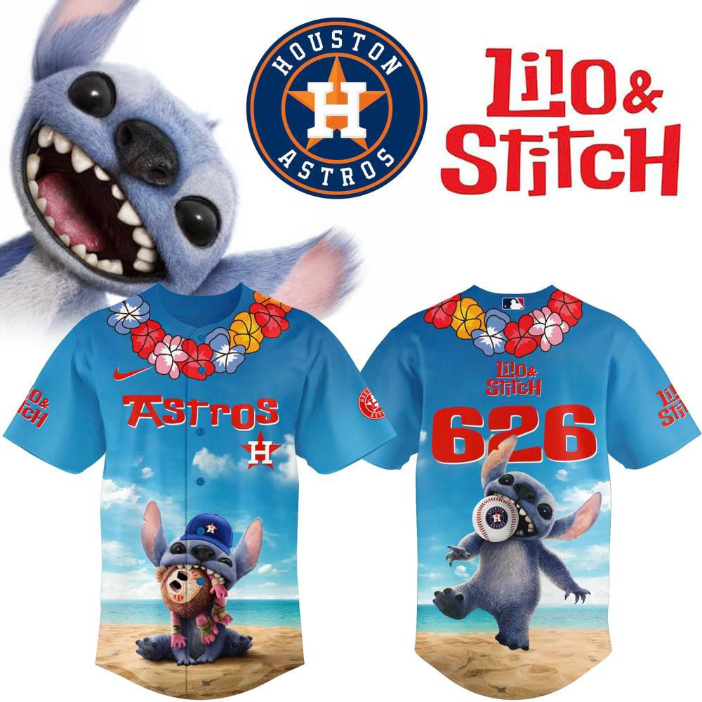 Lilo Stitch Houston Astros Baseball Jersey For Fans