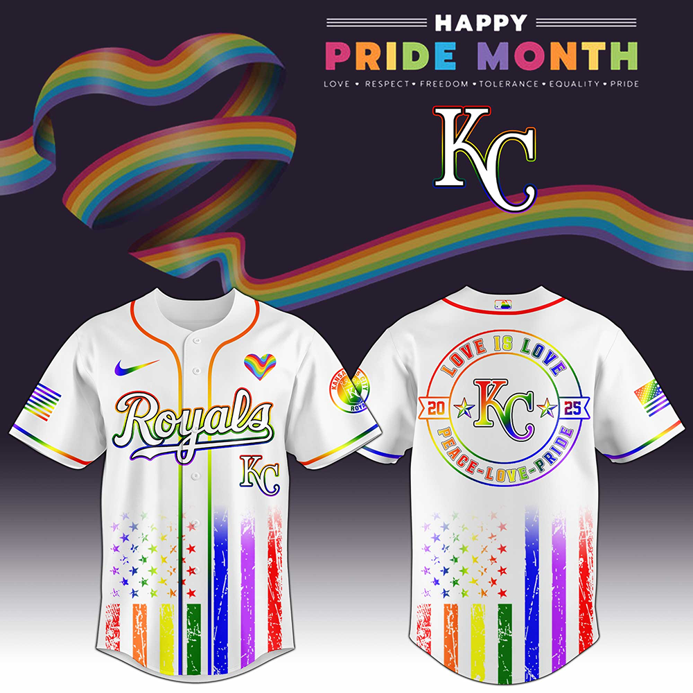 Kansas City Royals MLB x Happy Pride Month 2025 Baseball Jersey White For Men And Women