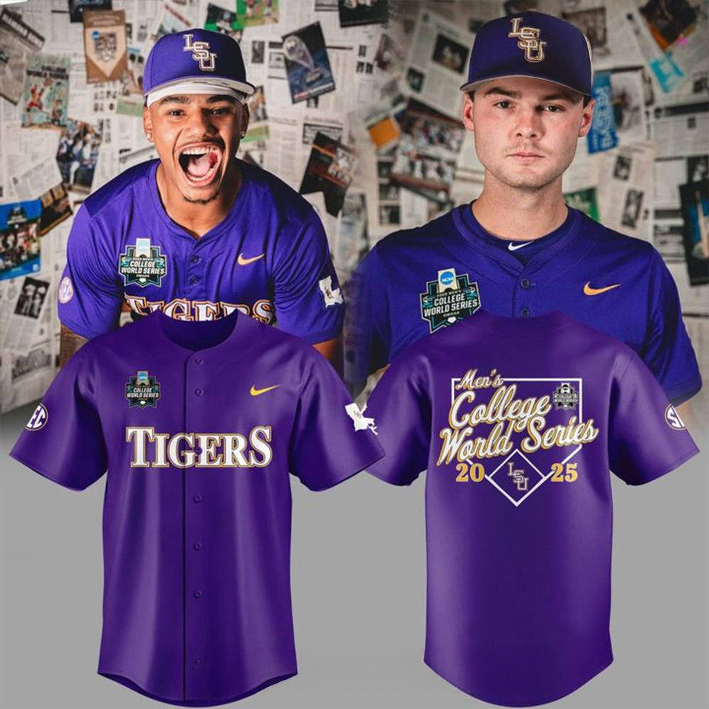 LSU Tigers Mens College World Series 2025 Jersey