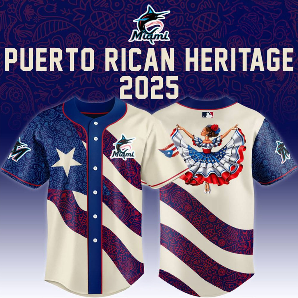 Miami Marlins x Puerto Rican Heritage Baseball Jersey For Men And Women