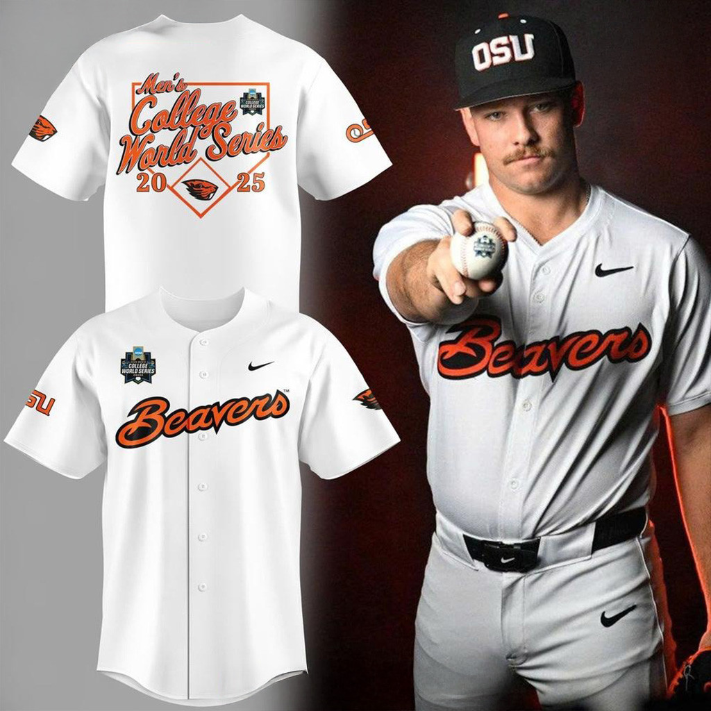 Oregon State Beavers Mens College World Series 2025 Baseball Jersey For Men And Women