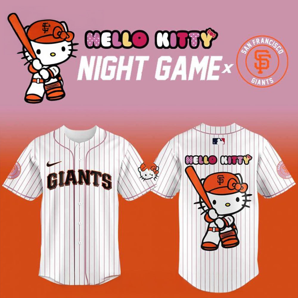 San Francisco Giants x Hello Kitty Night Game Baseball Jersey Fathers Day Presents For Son