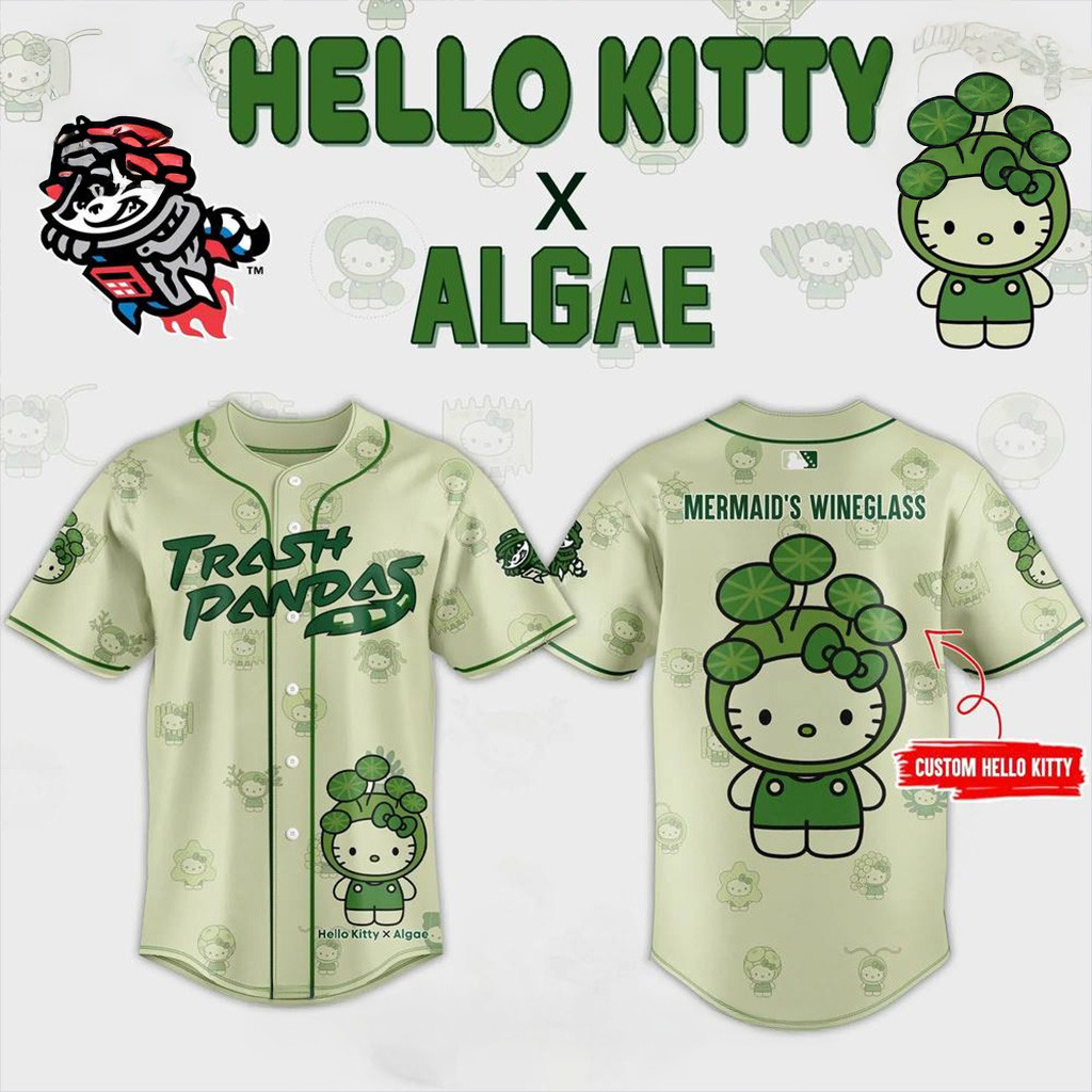 Rocket City Trash Pandas x Algae Hello Kitty Special Baseball Jersey