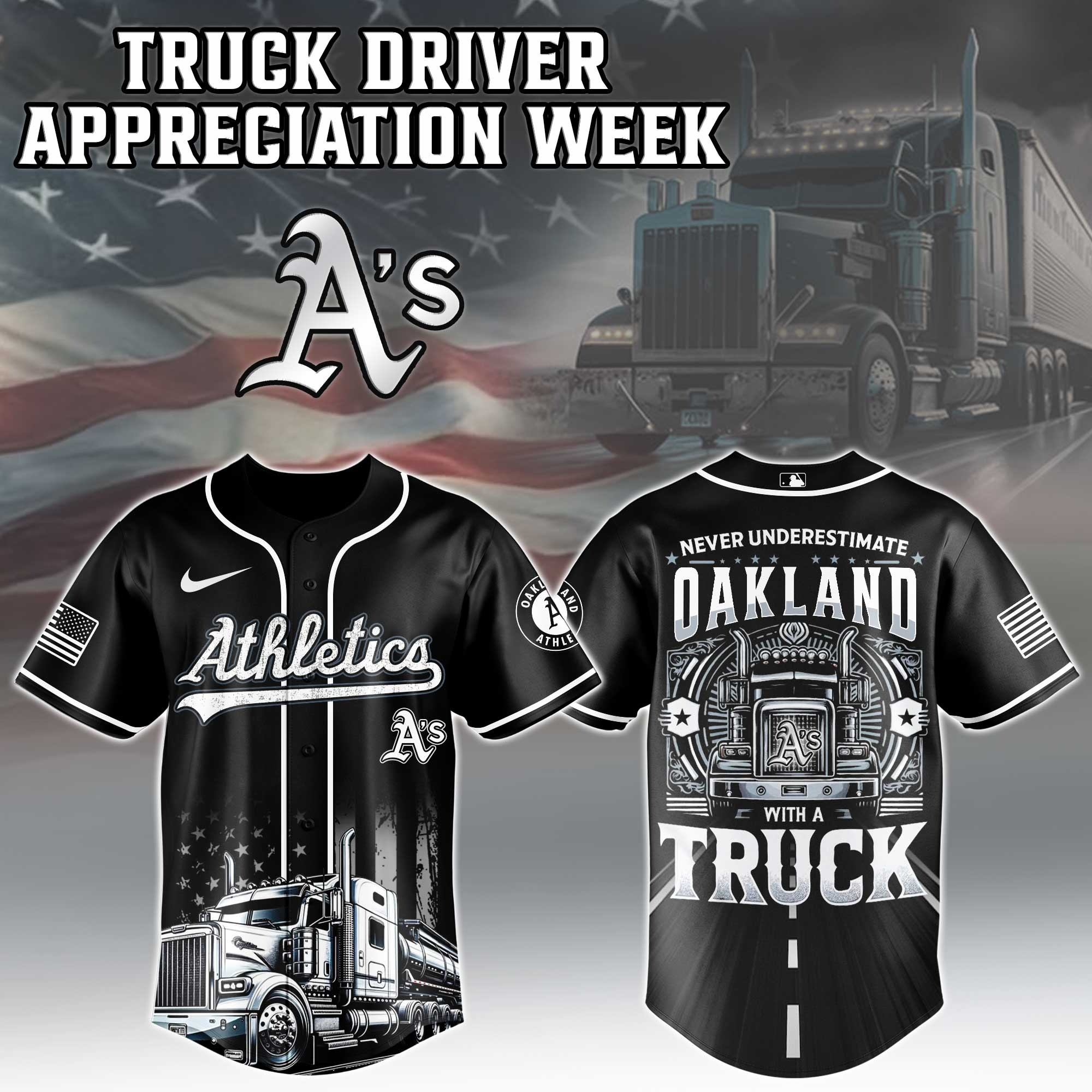 Oakland Athletics MLB X Nation Truck Driver Appreciation Week Baseball Jersey 2025