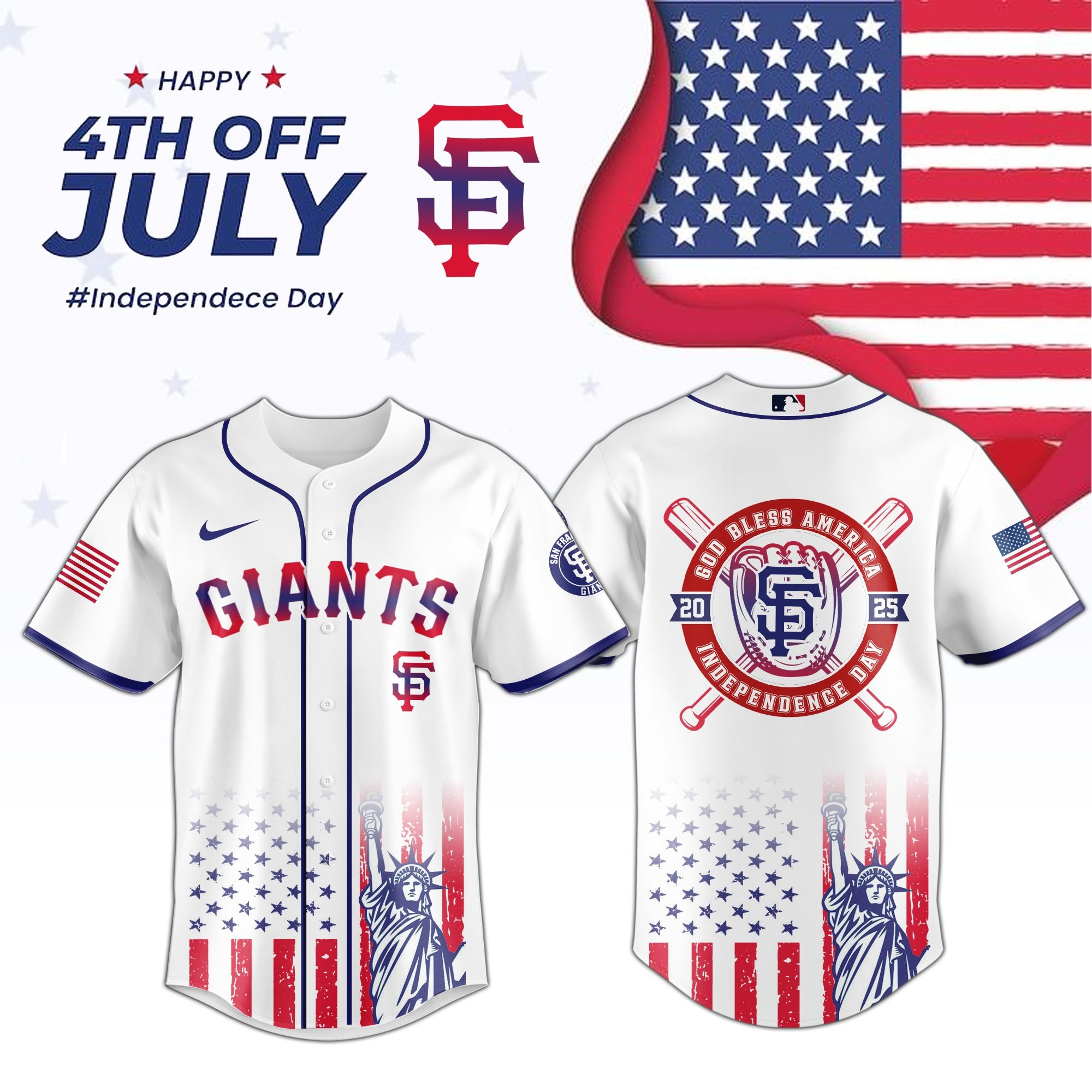 San Francisco Giants Special Independence Day 2025 Baseball Jersey