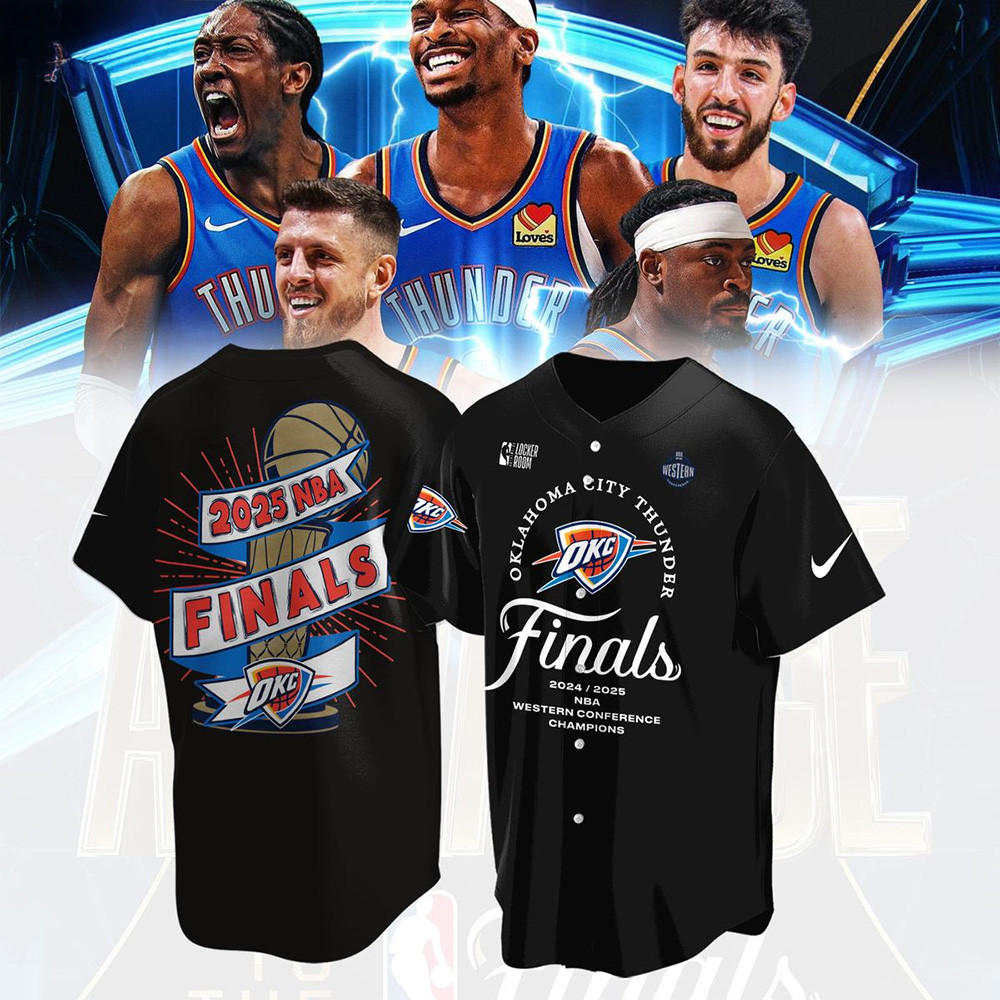 Oklahoma City Thunder 2025 NBA Finals Baseball Jersey For Basketball Fans