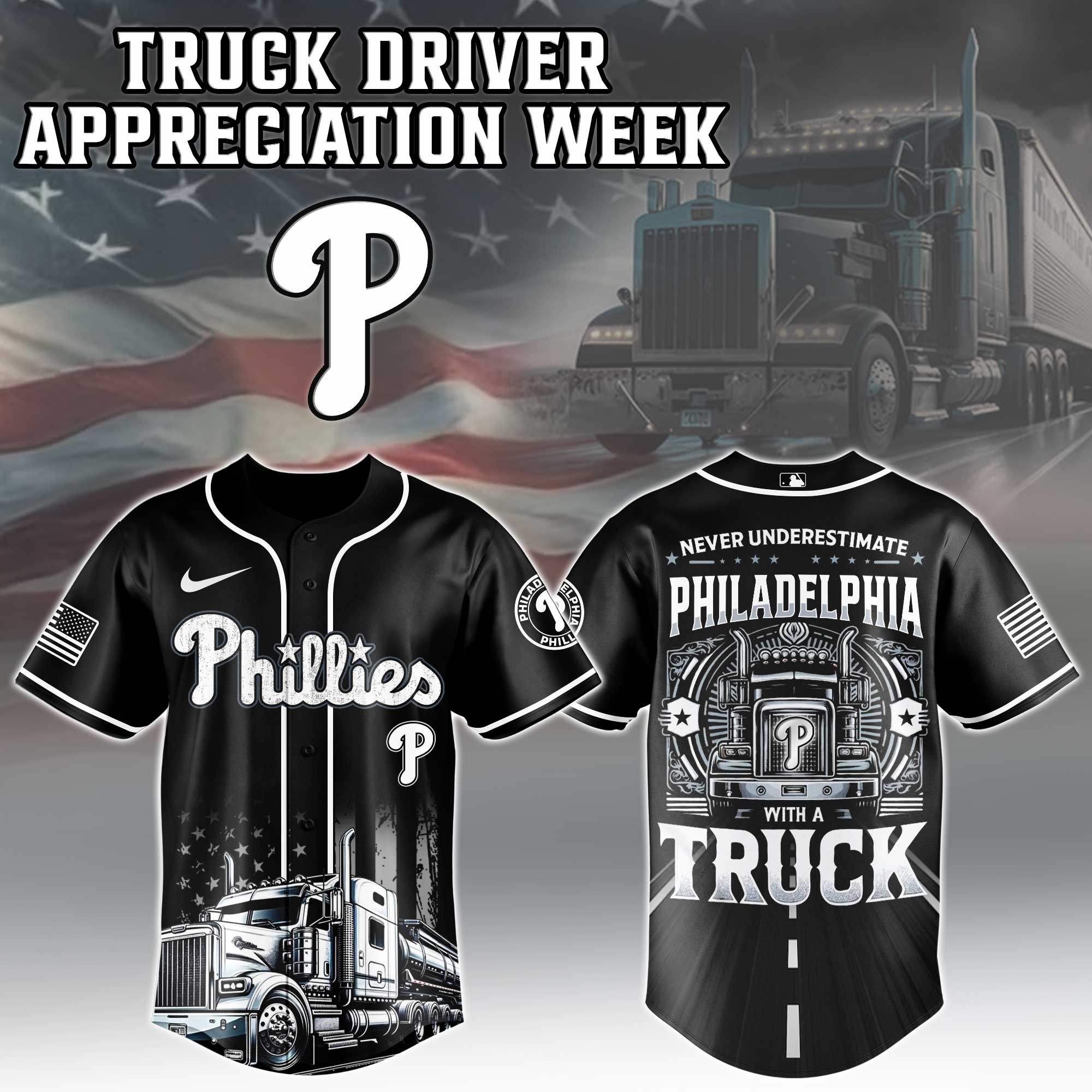 Philadelphia Phillies MLB X Nation Truck Driver Appreciation Week Baseball Jersey 2025