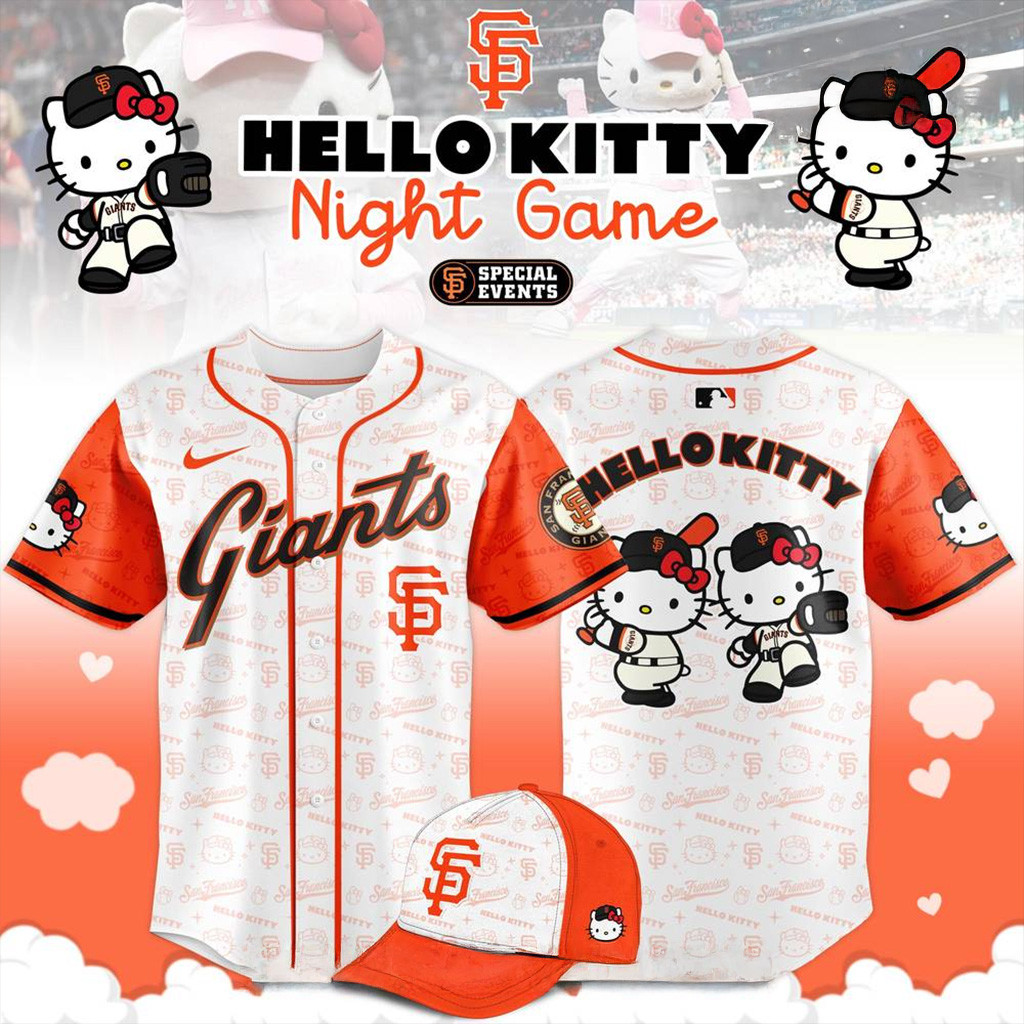 San Francisco Giants x Hello Kitty Night Game Baseball Jersey For Men And Women