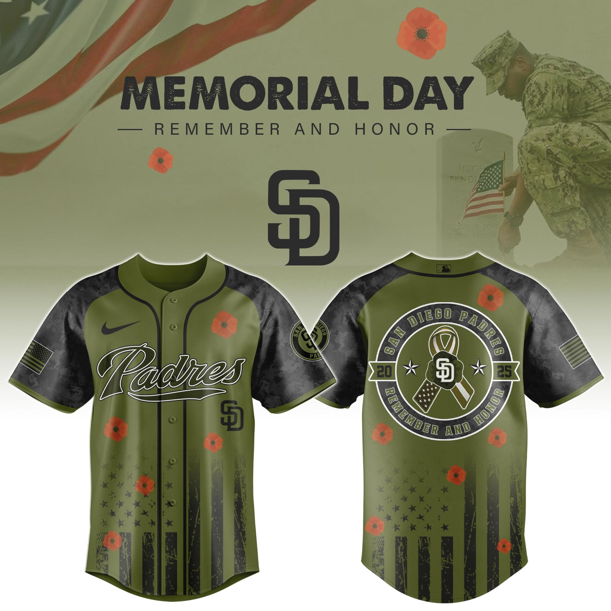 San Diego Padres MLB x Memorial Day Edition Baseball Jersey