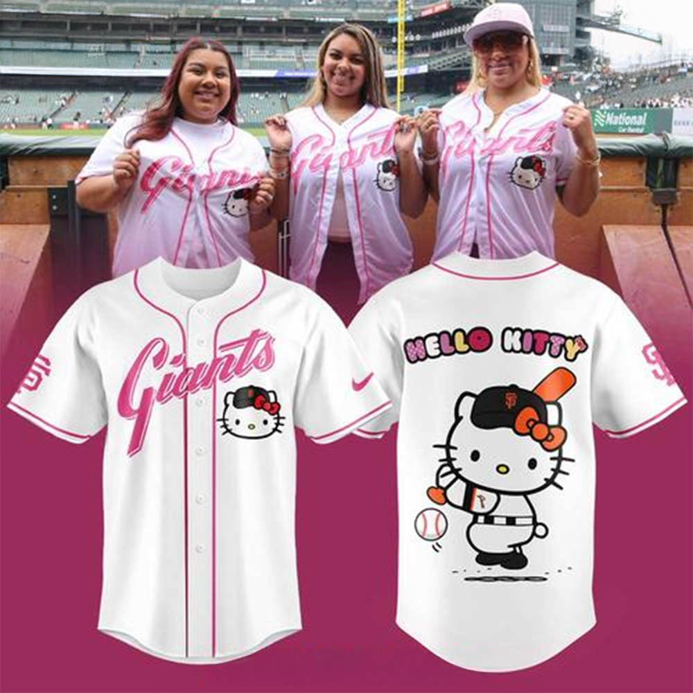 San Francisco Giants x Hello Kitty Special White Baseball Jersey