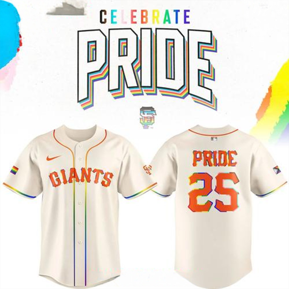 San Francisco Giants Celebrate Pride 2025 Baseball Jersey