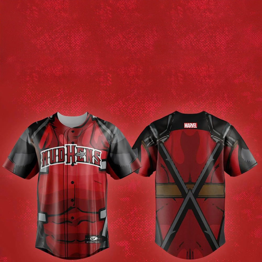 Toledo Mud Hens X Deadpool Marvel Super Hero Night Baseball Jersey