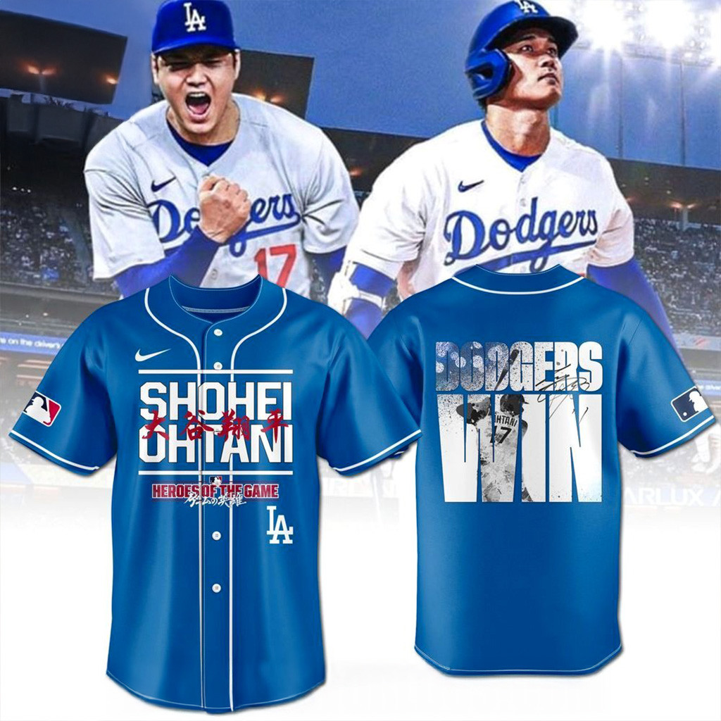Shohei Ohtani Heroes Of The Game Blue Baseball Jersey