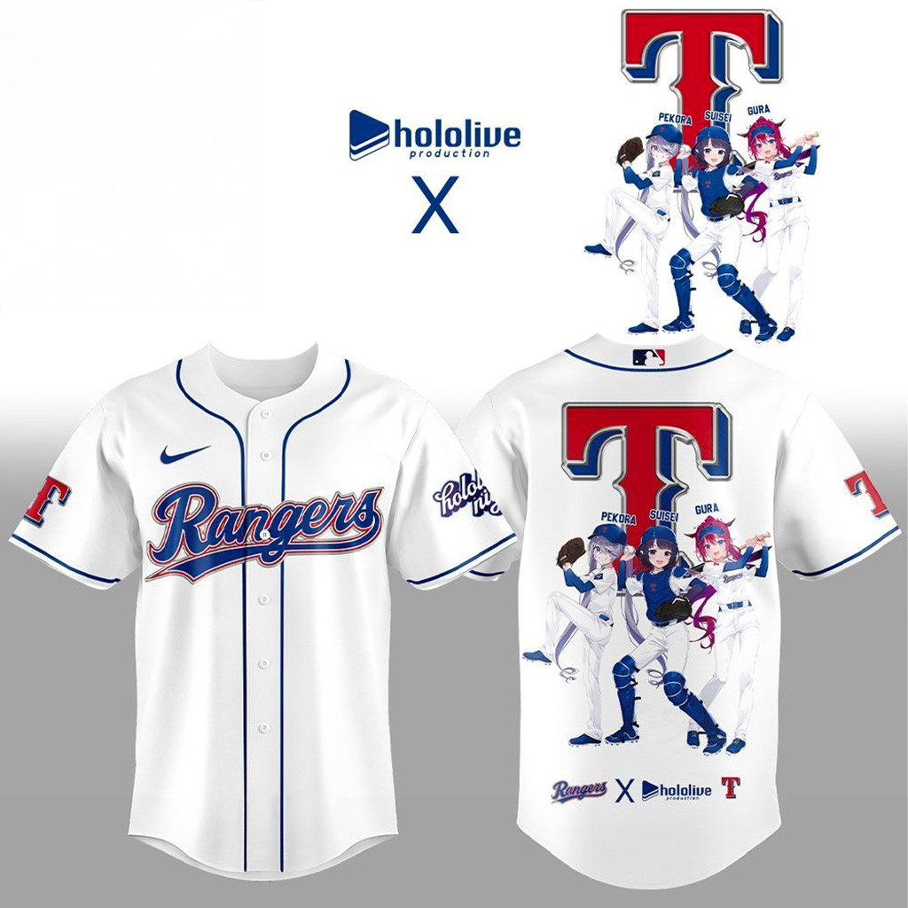 Texas Rangers Hololive Night Collaboration Baseball Jersey For Men And Women