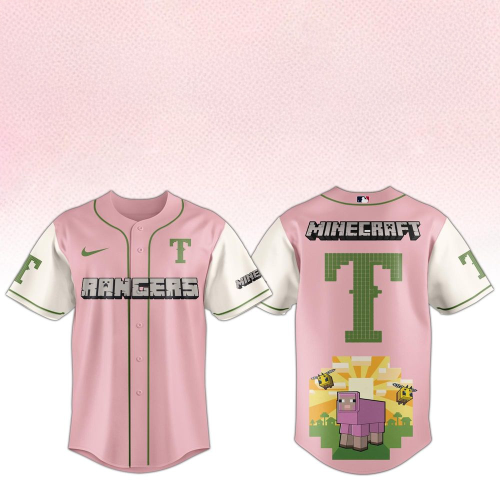 Texas Rangers 2025 A Minecraft Movie Night Baseball Jersey For Men And Women