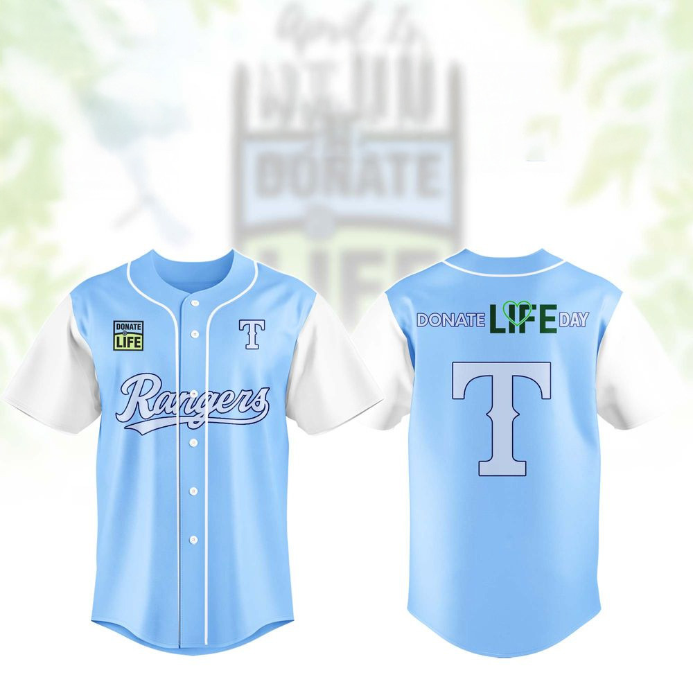 Texas Rangers MLB x Donate Life Month 2025 Baseball Jersey For Men And Women