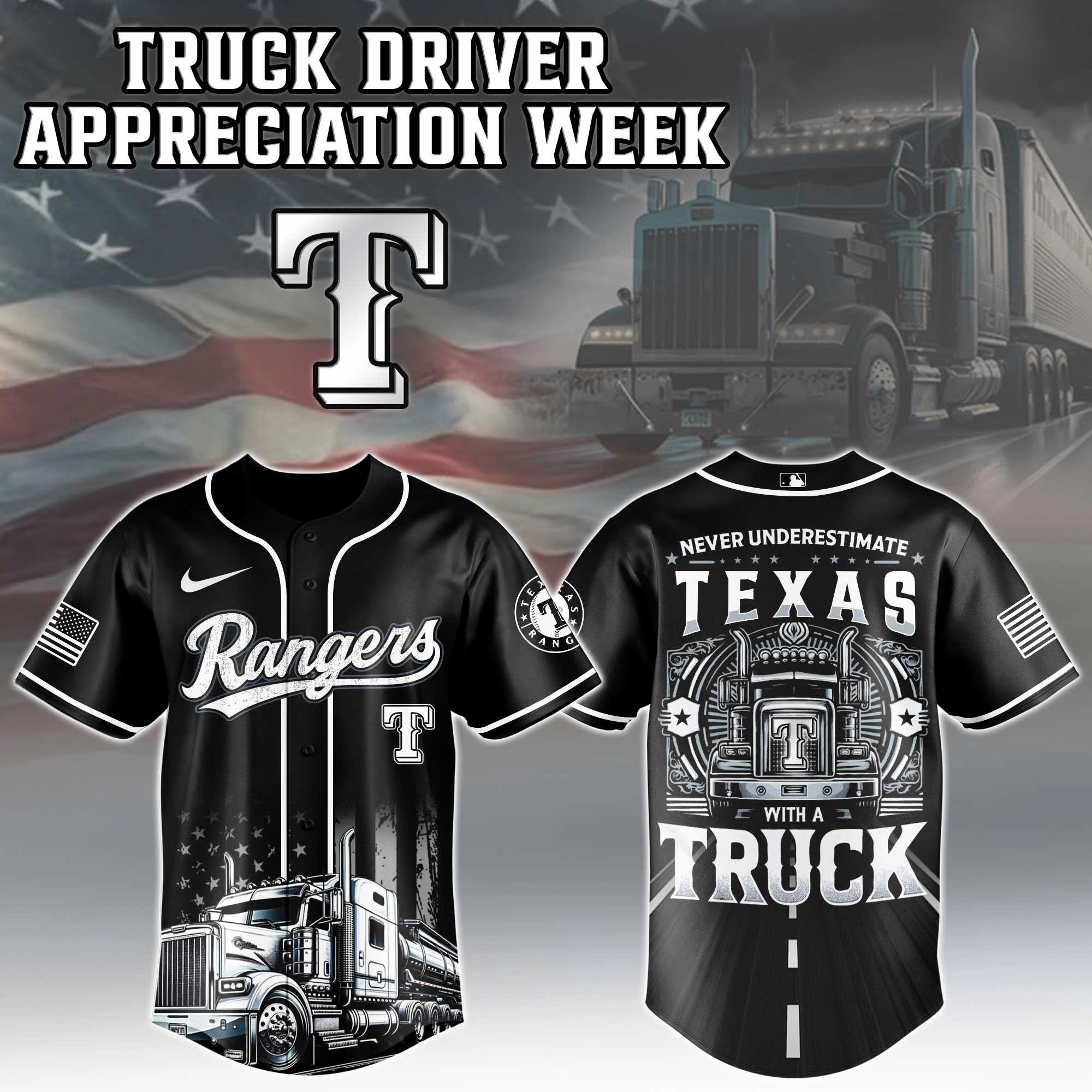 Texas Rangers Nation Truck Driver Appreciation Week 2025 Baseball Jersey For Men And Women