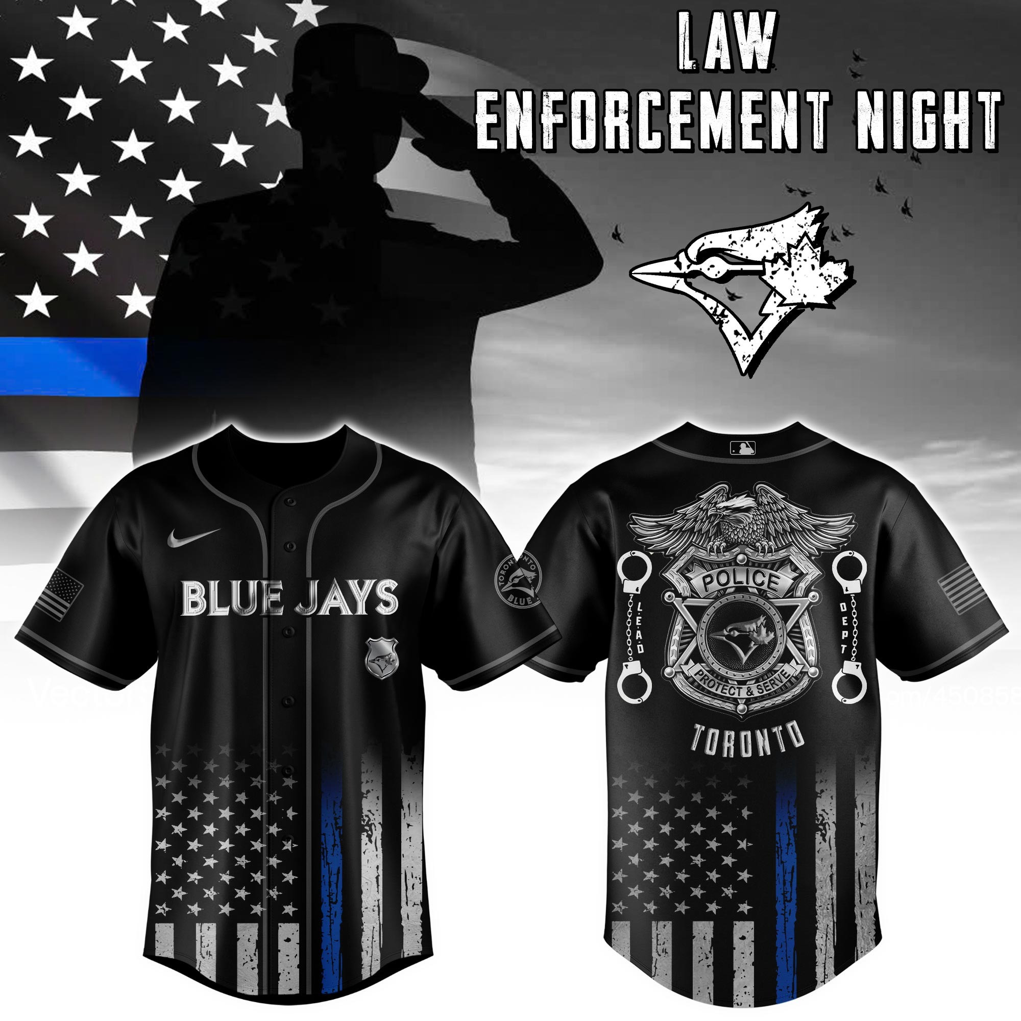 2025 Toronto Blue Jays MLB x Law Enforcement Night Edition Baseball Jersey