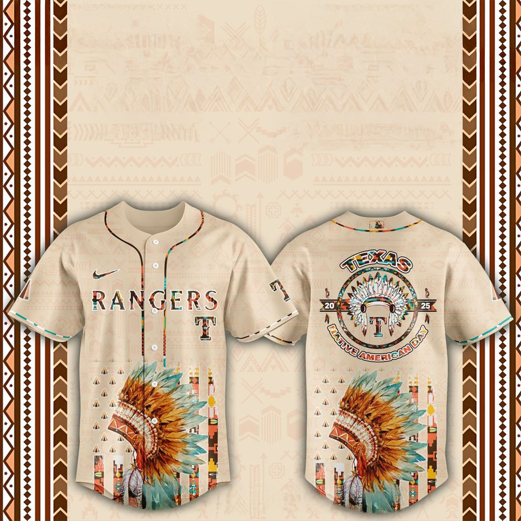 Texas Rangers MLB Native American Day Baseball Jersey For Men And Women