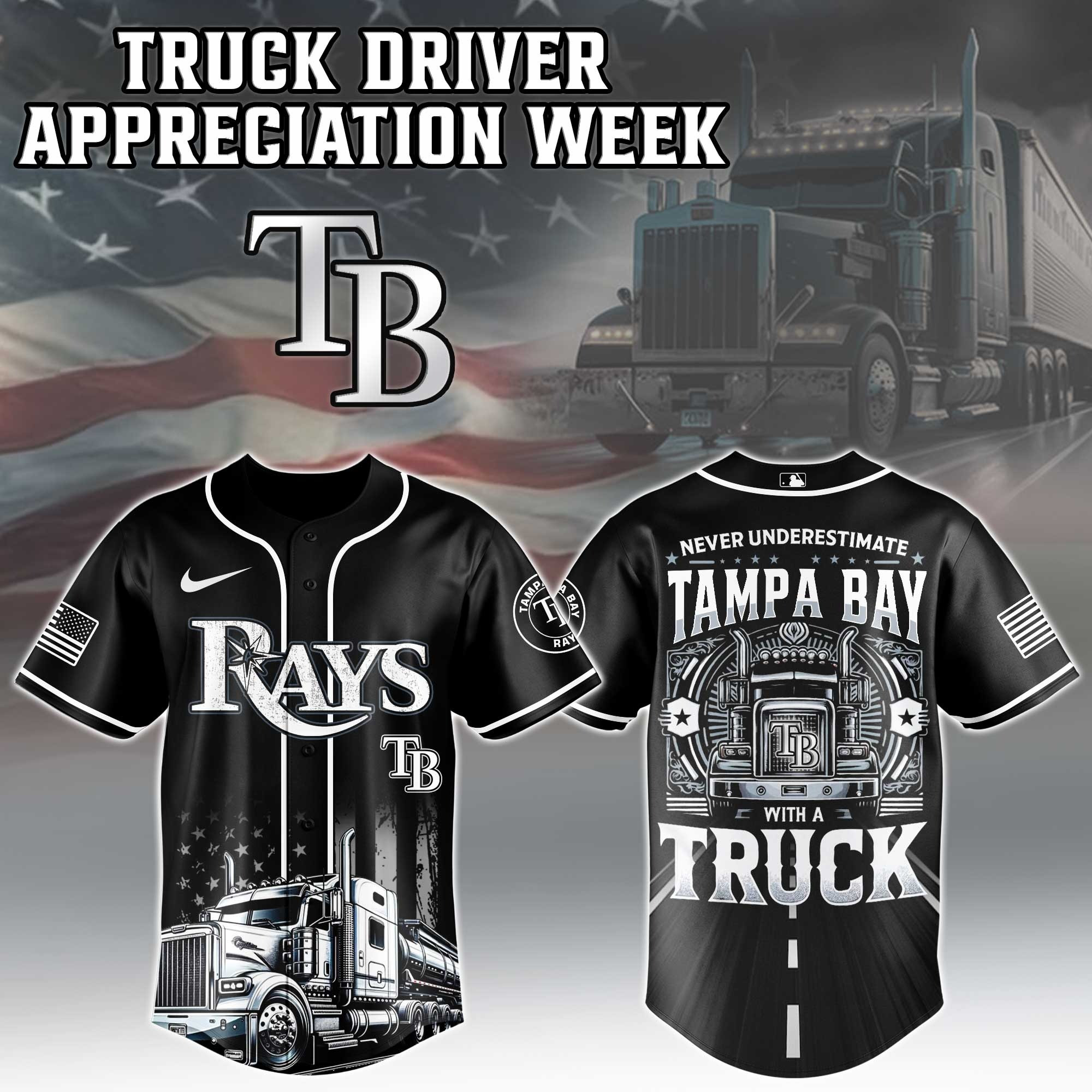 Tampa Bay Rays MLB X Nation Truck Driver Appreciation Week Baseball Jersey 2025