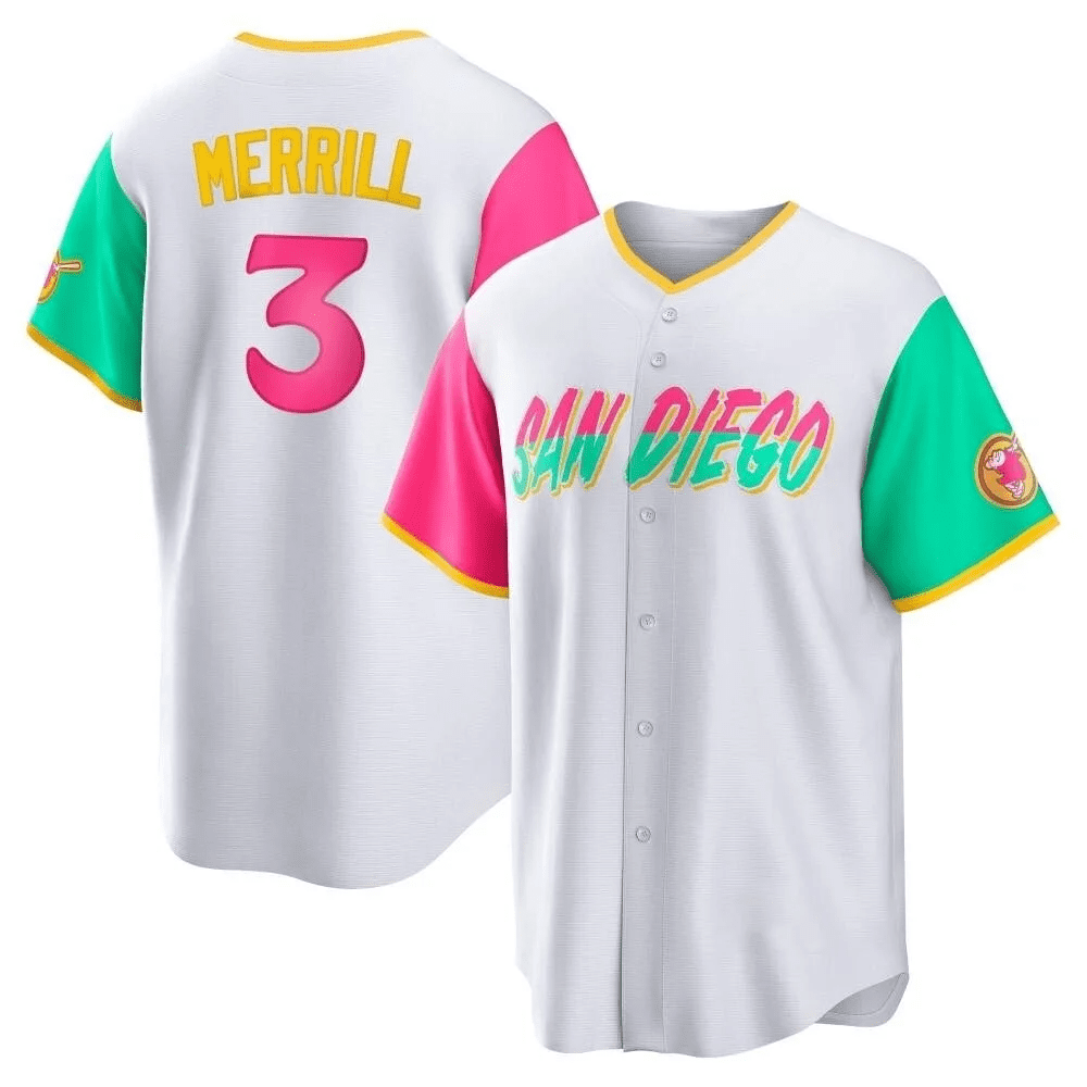 Jackson Merrill #3 San Diego Padres Jersey Classic Short Sleeved Baseball Team Game