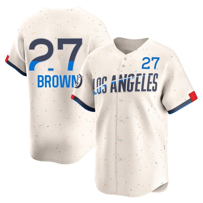 Brown #27 Mens Dodgers Team Sports Player Name Number Jersey Baseball