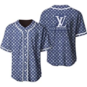 Louis Vuitton Blue Baseball Jersey Luxury Clothing