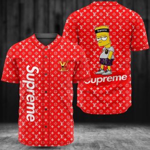Louis Vuitton X Supreme Bart Simpson Baseball Jersey