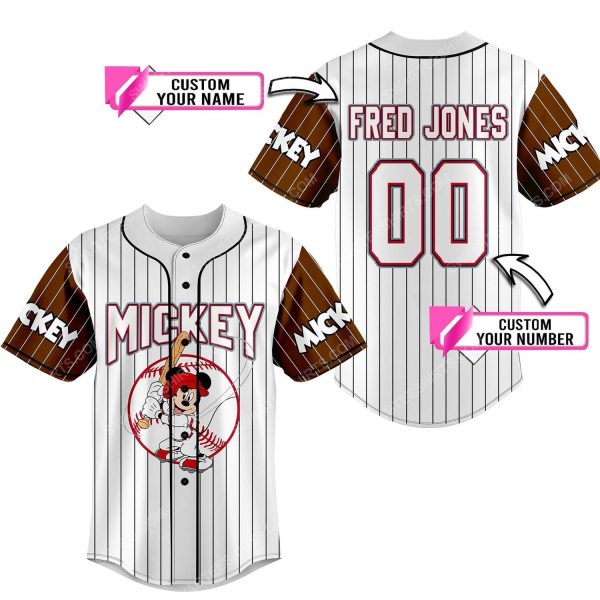 Custom Mickey Mouse All Over Print Baseball Jersey