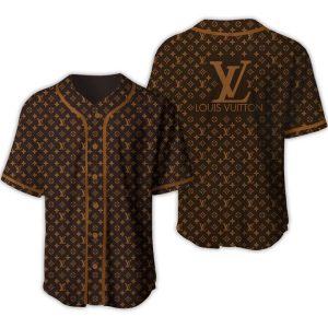 Louis Vuitton Brown Baseball Jersey Shirt