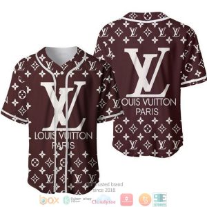 Louis Vuitton Paris Brown Pattern Baseball Jersey