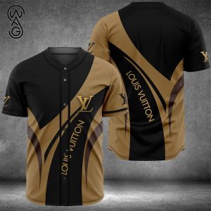 Brown Louis Vuitton Logo Full Print Baseball Jersey