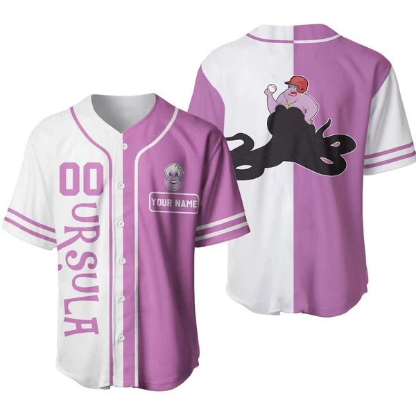 Ursula Villain Baseball Jersey Button Down Unisex Adults Outfit Xs-5Xl