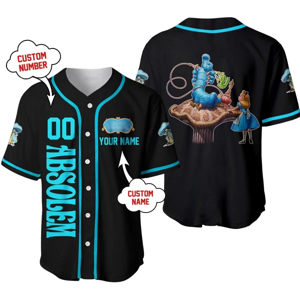 Absolem Alice In Wonderland Baseball Jersey Button Down Unisex Adults