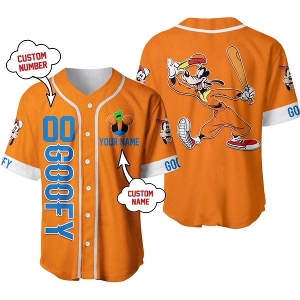 Goofy Baseball Jersey Button Down Unisex Adults Outfit Full Size Xs-5Xl