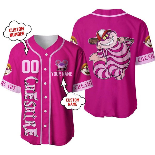 Cheshire Cat Alice In Wonderland Baseball Jersey Button Down Unisex Adults