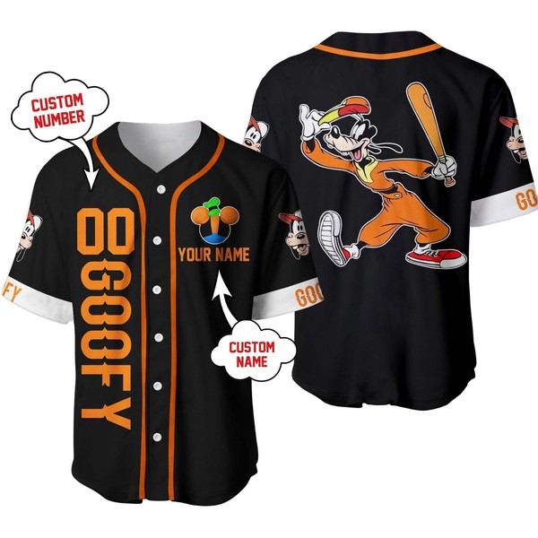 Goofy Baseball Jersey Button Down Unisex Adults Outfit Full Size Xs-5Xl
