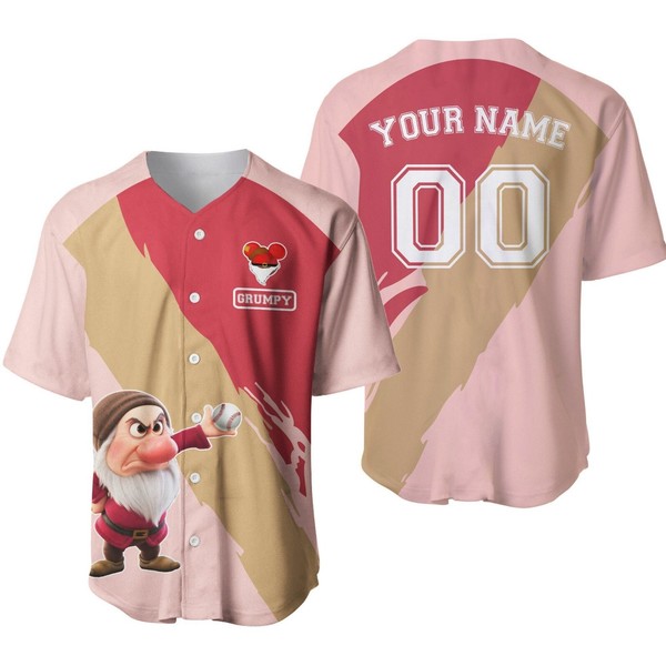 Grumpy Dwarf Baseball Jersey Button Down Unisex Adults Outfit Size Xs-5Xl