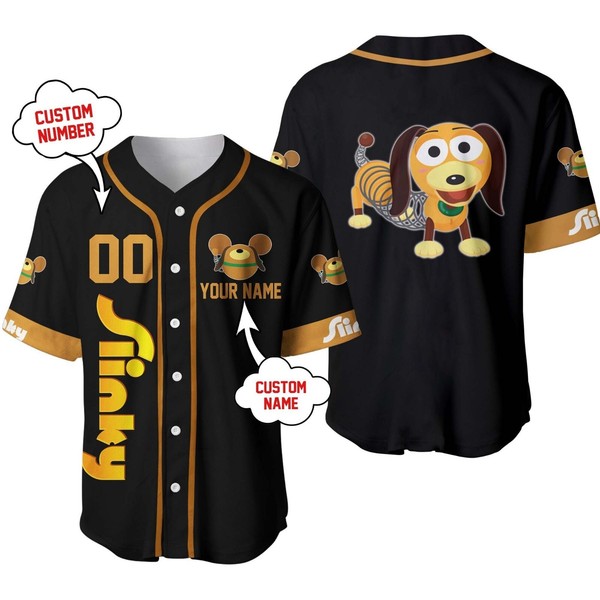 Slinky Dog Toy Story Baseball Jersey Button Down Unisex Adults Outfit