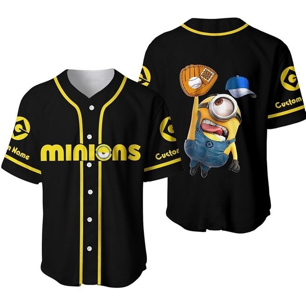 Personalized Minions 3D Baseball Jersey Halloween Gift Christmas Gift