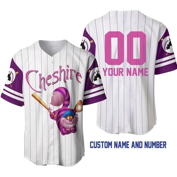 Cheshire Cat Alice In Wonderland Baseball Jersey Button Down Unisex Adults