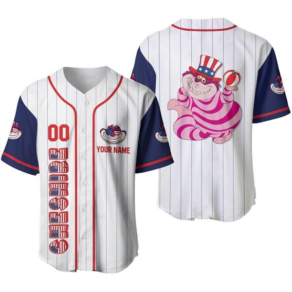Cheshire Cat Alice In Wonderland Baseball Jersey Button Down Unisex Adults