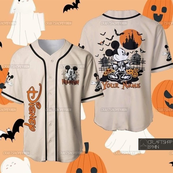 Personalized Mickey Mouse Halloween Baseball Jersey For Baseball Fans
